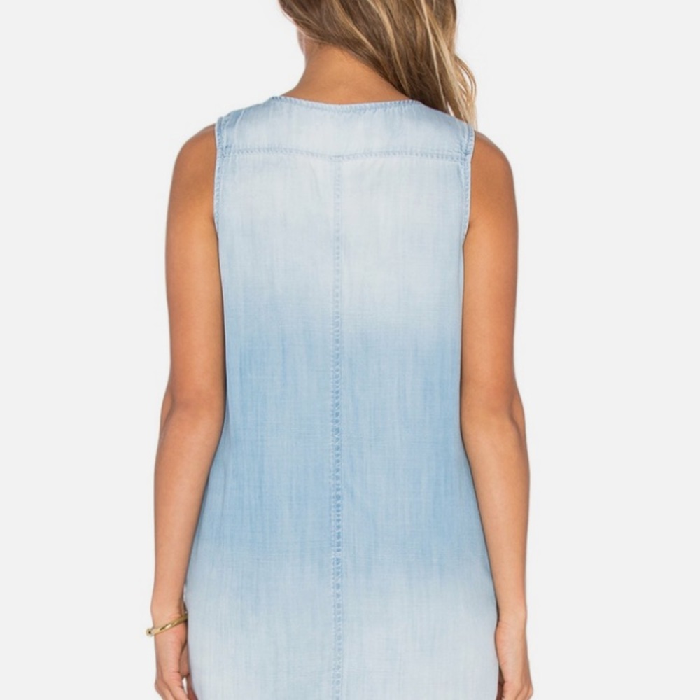 Cloth & Stone Soft Light Chambray Sleeveless V-Neck Hi-Low Dress EUC Size Small - Picture 11 of 14